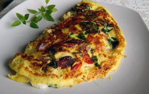 Healthy breakfast omelette
