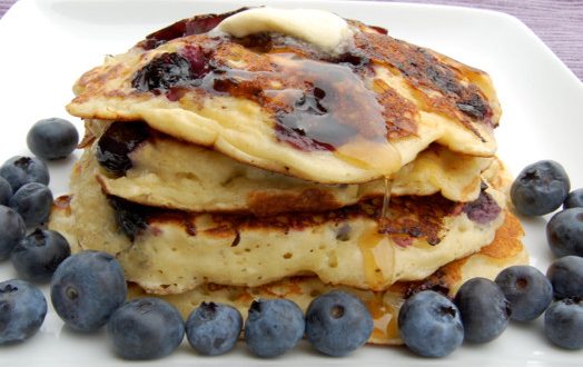 Blueberry pancakes with buckwheat