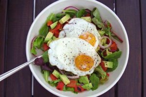 Egg and salad brunch