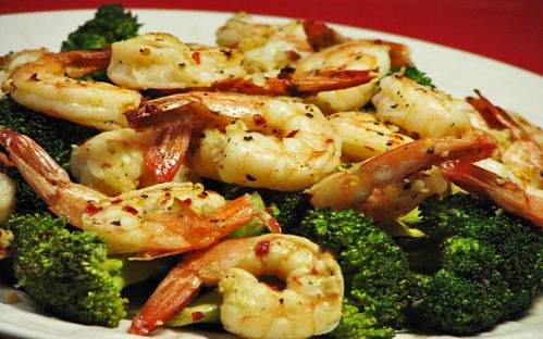 Prawns and broccoli bake